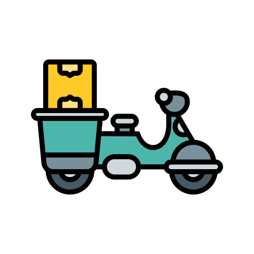bicicleta de entrega Generic Outline Color icono