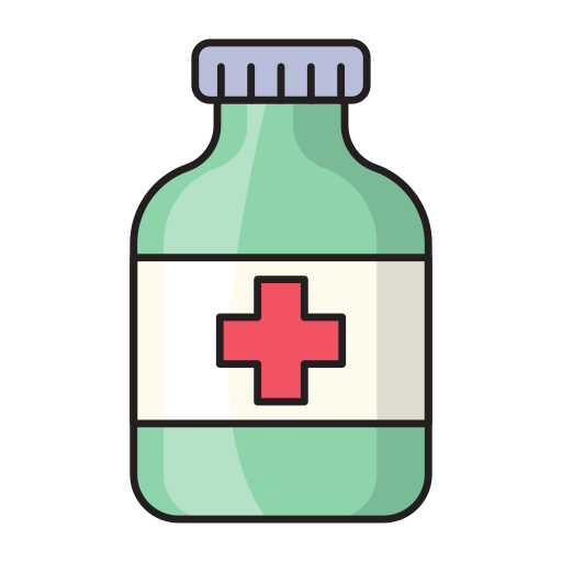 Drug container Vector Stall Lineal Color icon