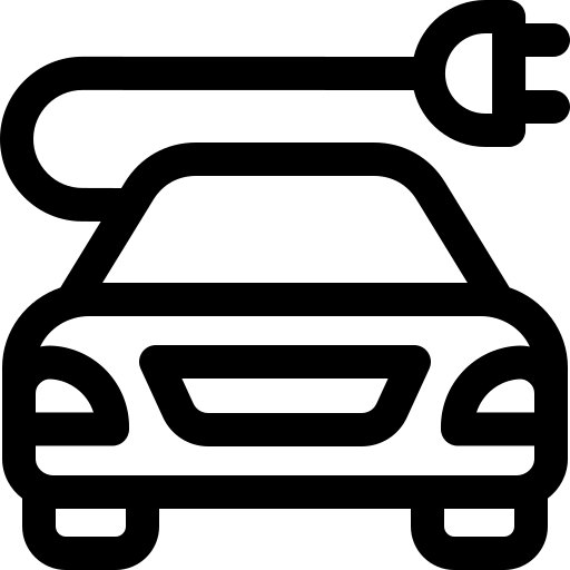 elektrische auto Basic Rounded Lineal icoon