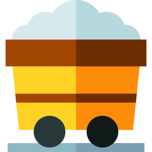 Mining cart Basic Straight Flat icon