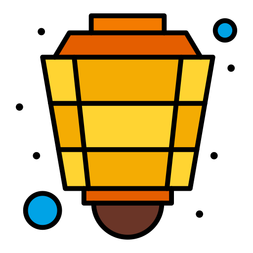 Lantern Flatart Icons Lineal Color icon