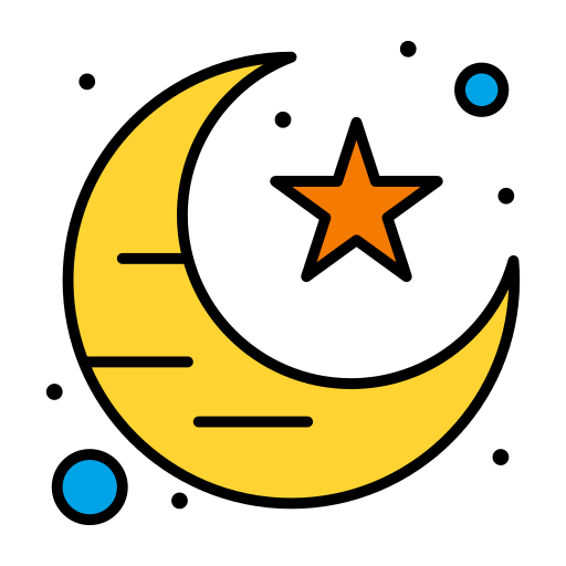 luna crescente Flatart Icons Lineal Color icona