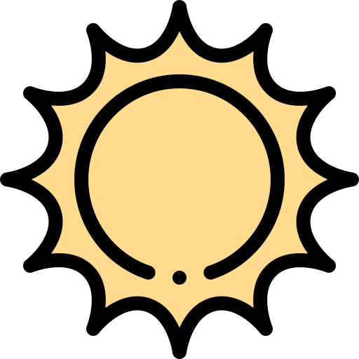 słońce Detailed Rounded Lineal color ikona