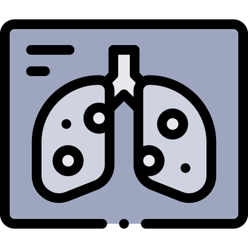 Lungs Detailed Rounded Lineal color icon