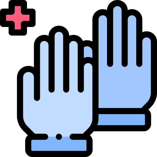 rubberen handschoenen Detailed Rounded Lineal color icoon