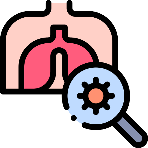 geïnfecteerde longen Detailed Rounded Lineal color icoon