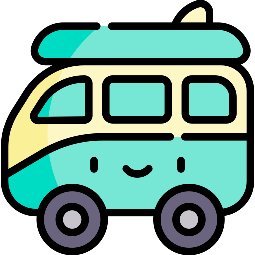 furgone Kawaii Lineal color icona