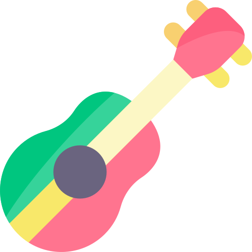 chitarra acustica Kawaii Flat icona