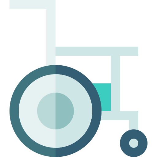 Wheelchair Basic Straight Flat icon