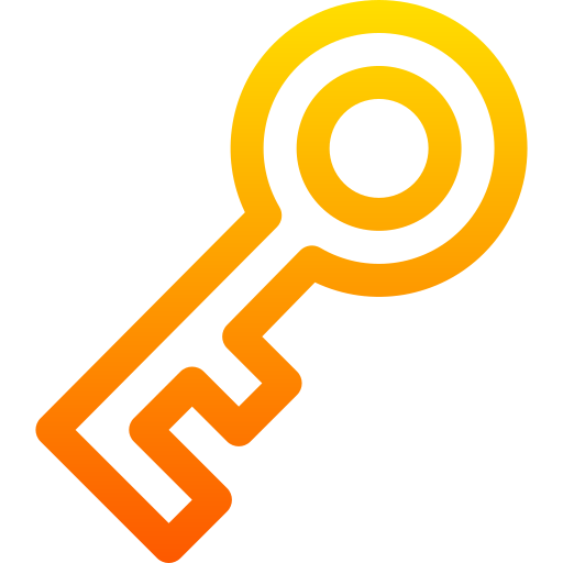 Key Basic Gradient Lineal color icon