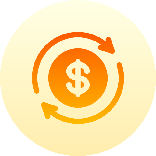 retorno de la inversión Basic Gradient Circular icono