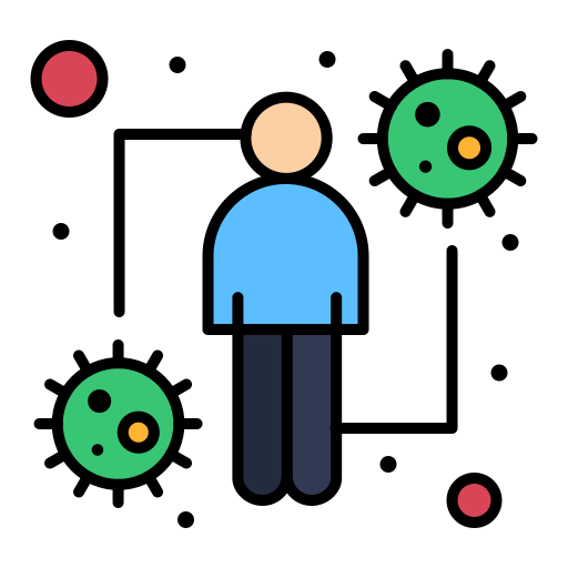 Virus transmission Flatart Icons Lineal Color icon