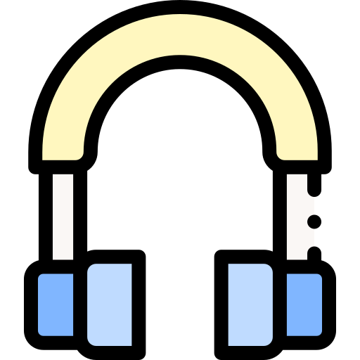 Headphone Detailed Rounded Lineal color icon