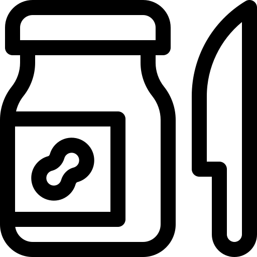 pindakaas Basic Rounded Lineal icoon