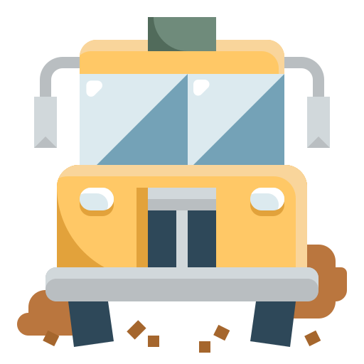 autobús escolar PongsakornRed Flat icono
