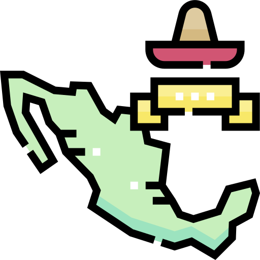 멕시코 Detailed Straight Lineal color icon
