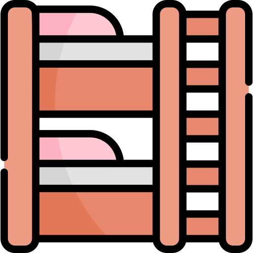 etagenbett Kawaii Lineal color icon