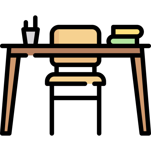 School desk Special Lineal color icon