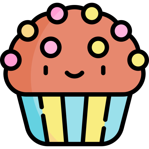 muffinka Kawaii Lineal color ikona