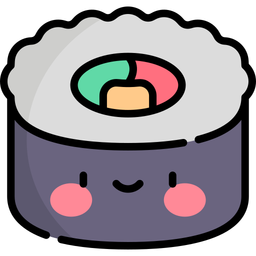 sushi Kawaii Lineal color ikona