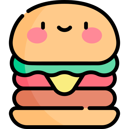 burger Kawaii Lineal color Icône