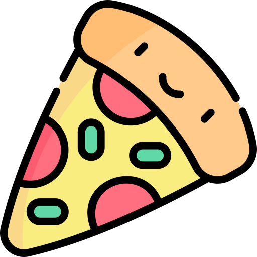 Пицца Kawaii Lineal color иконка