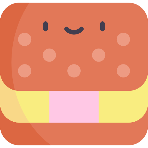 Сэндвич с мороженым Kawaii Flat иконка