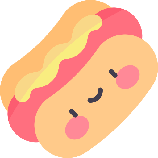 hot dog Kawaii Flat ikona