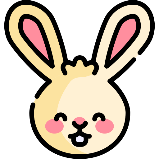 conejo Kawaii Lineal color icono