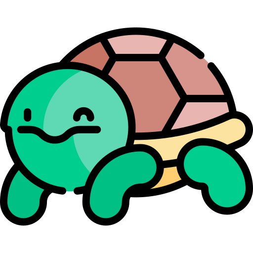 tortue Kawaii Lineal color Icône