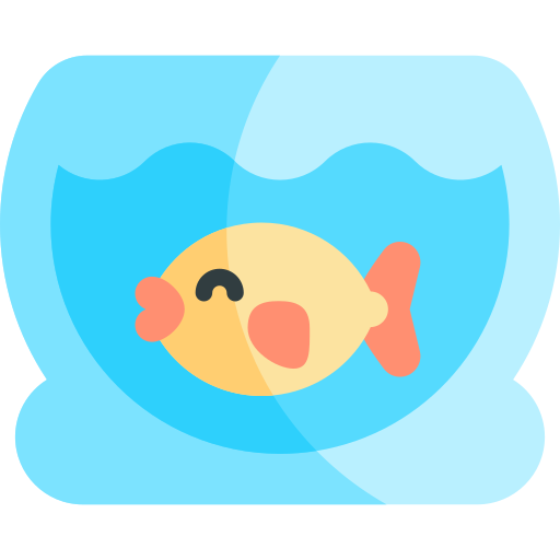 Fish bowl Kawaii Flat icon