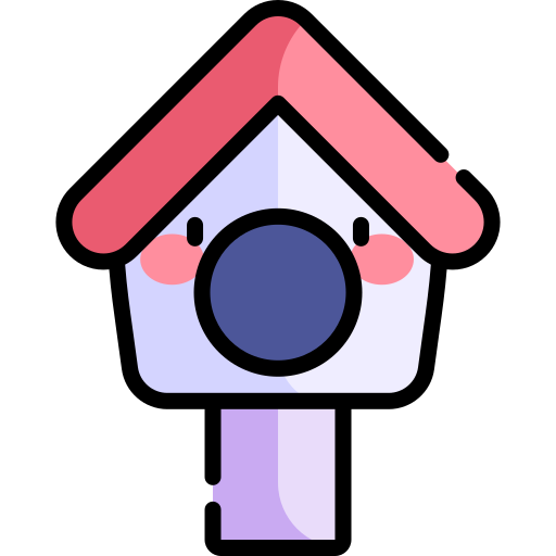 Bird house Kawaii Lineal color icon