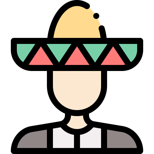 mariachi Detailed Rounded Lineal color icono