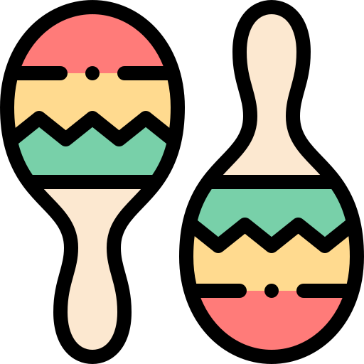 maracas Detailed Rounded Lineal color icono