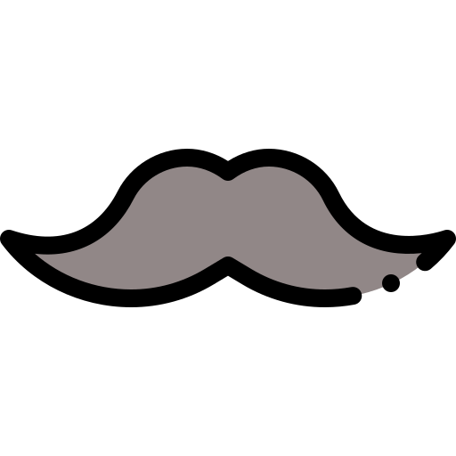 moustache Detailed Rounded Lineal color Icône