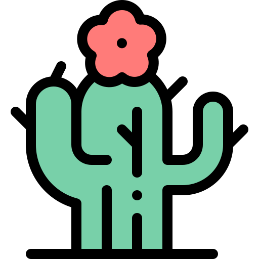 cactus Detailed Rounded Lineal color icono