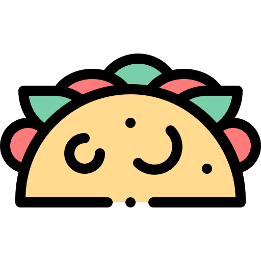 Tacos Detailed Rounded Lineal color icon