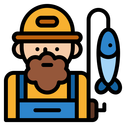 pescatore Iconixar Lineal Color icona