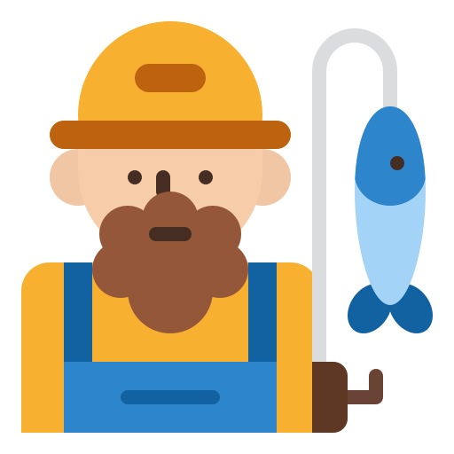 Fisherman Iconixar Flat icon