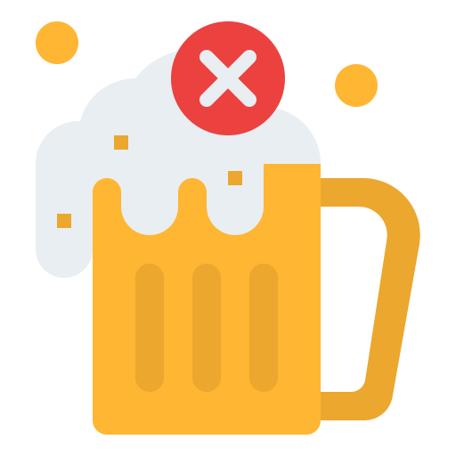 geen alcohol Iconixar Flat icoon