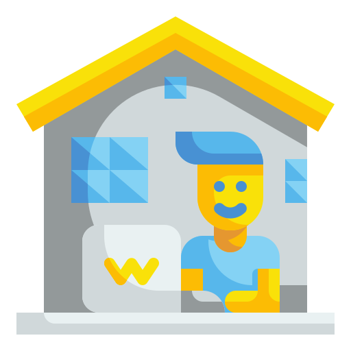 Working at home Wanicon Flat icon
