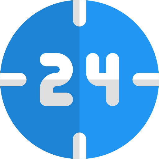 24 ore Pixel Perfect Flat icona