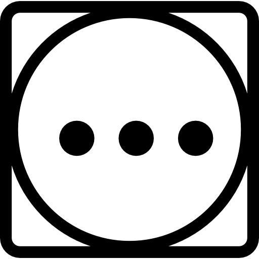 wassymbool van drie stippen in een cirkel binnen een vierkant  icoon