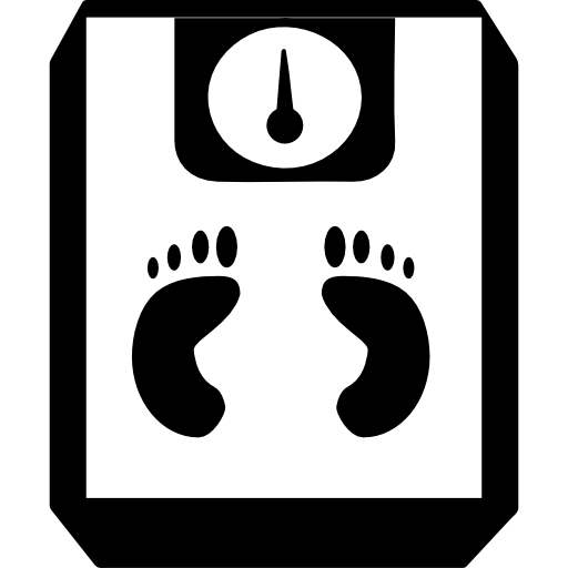 voetafdrukken op een schaal  icoon