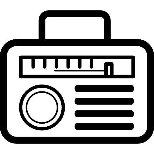 둥근 직사각형 모양 디자인의 라디오  icon