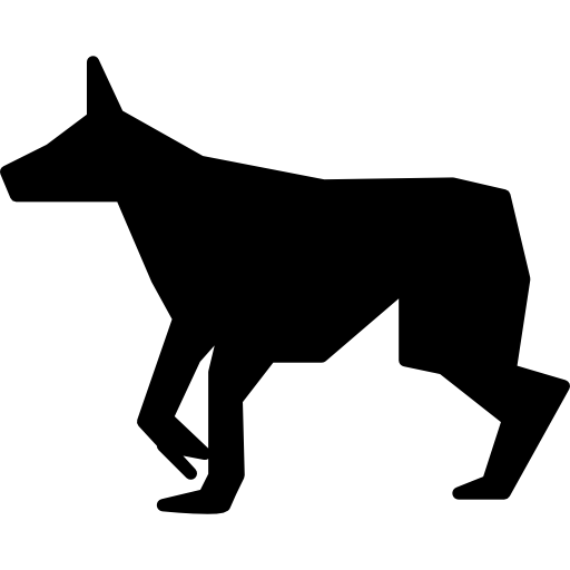 siluetta nera del cane  icona