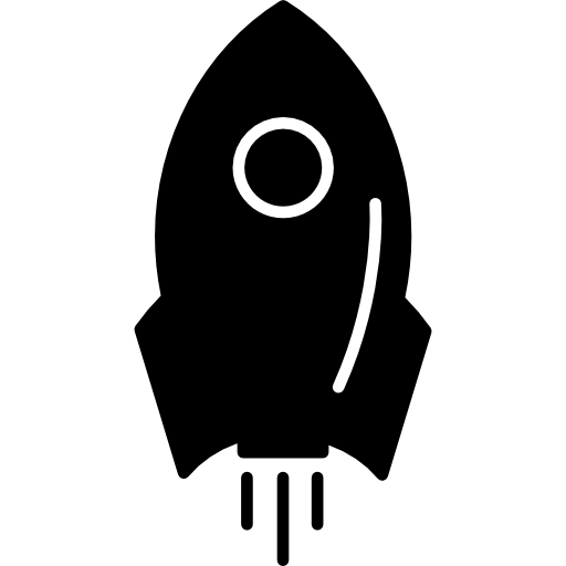 rakietowy czarny statek  ikona