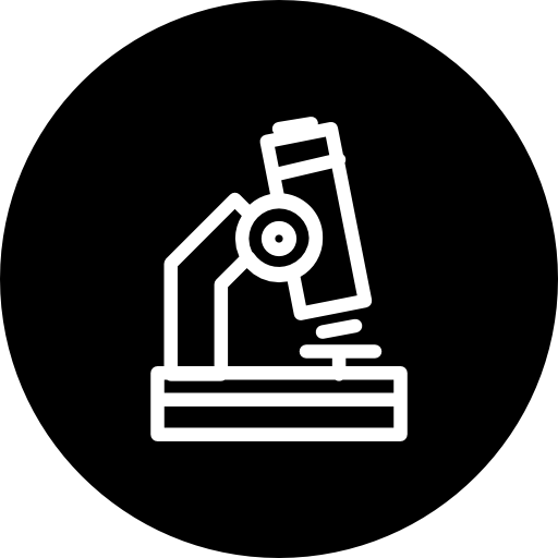 Microscope outline in a circle  icon