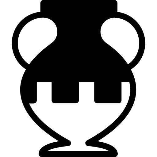 Ancient jar outline in a museum  icon