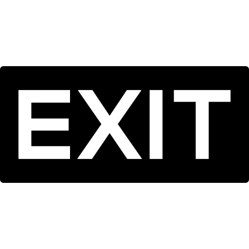Exit word in a rectangular signal  icon